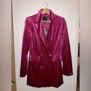 SOLD ELSEWHERE ❤️‍🔥 Forever 21 Velvet Magenta Long Jacket